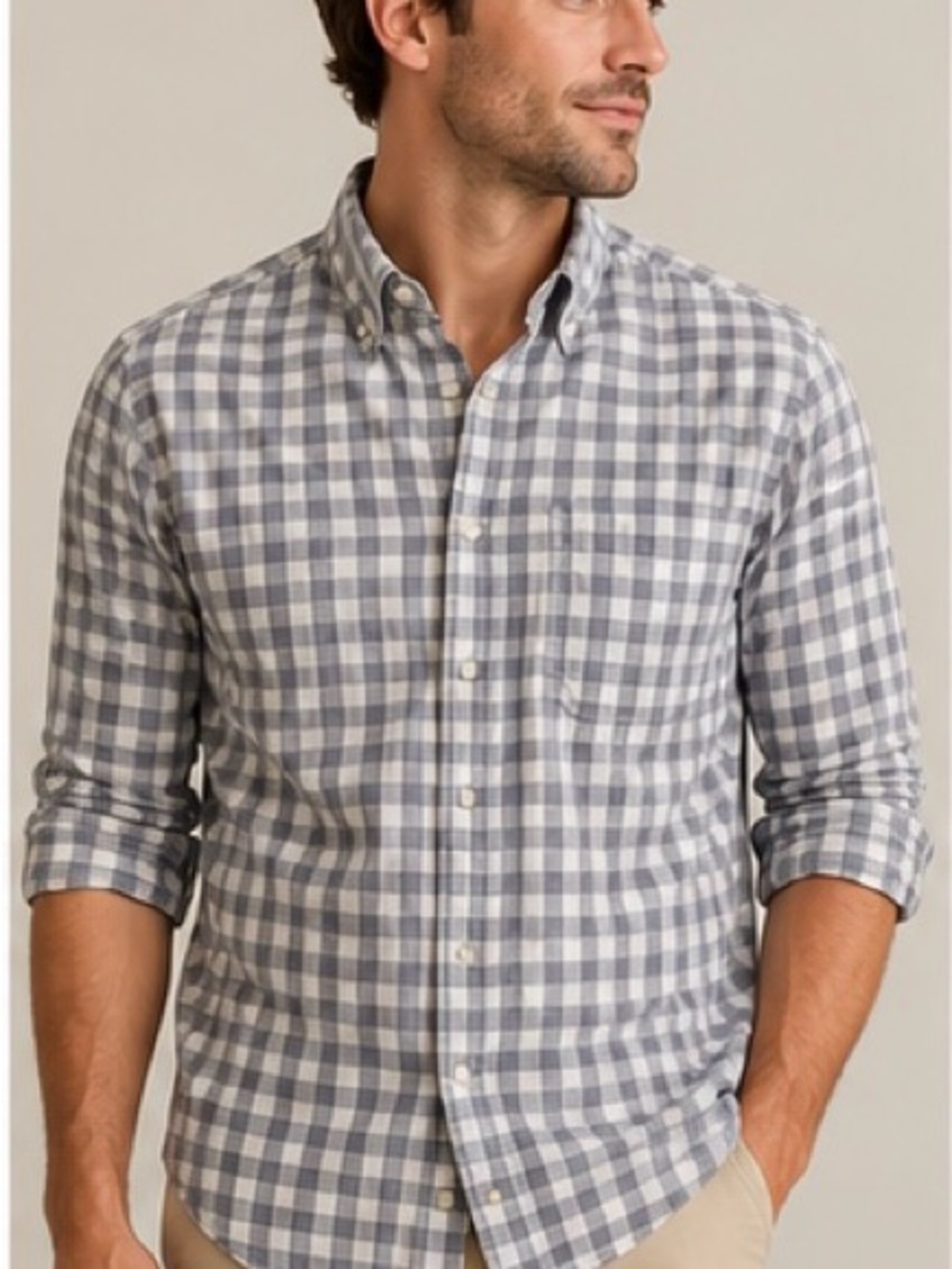 J.Crew Secret Wash Organic Cotton Plaid Button Down Shirt Size L
